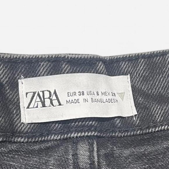 Zara black denim shorts size 6 - Picture 4 of 4